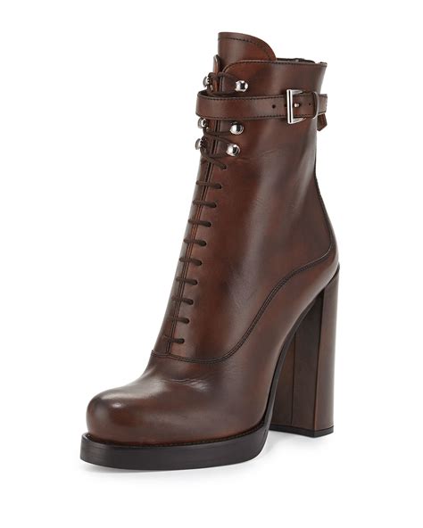 Prada women's lace up boots